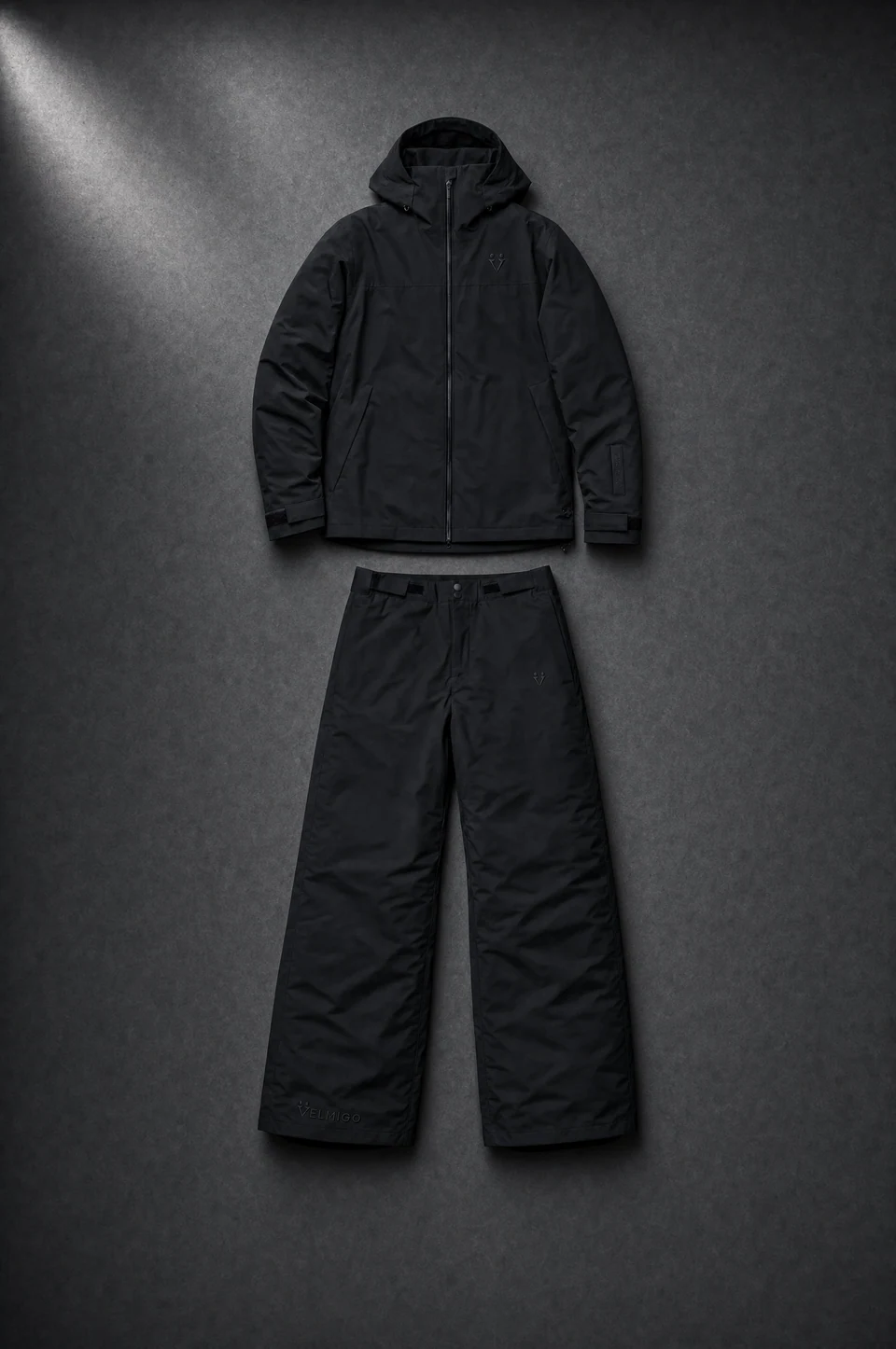 Black Velmigo ski jacket and pants bundle